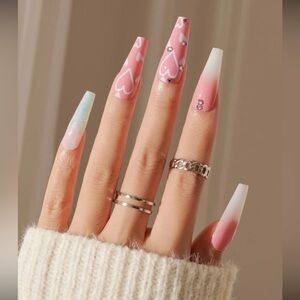 Coffin/Ballerina Shaped Press-On Nails